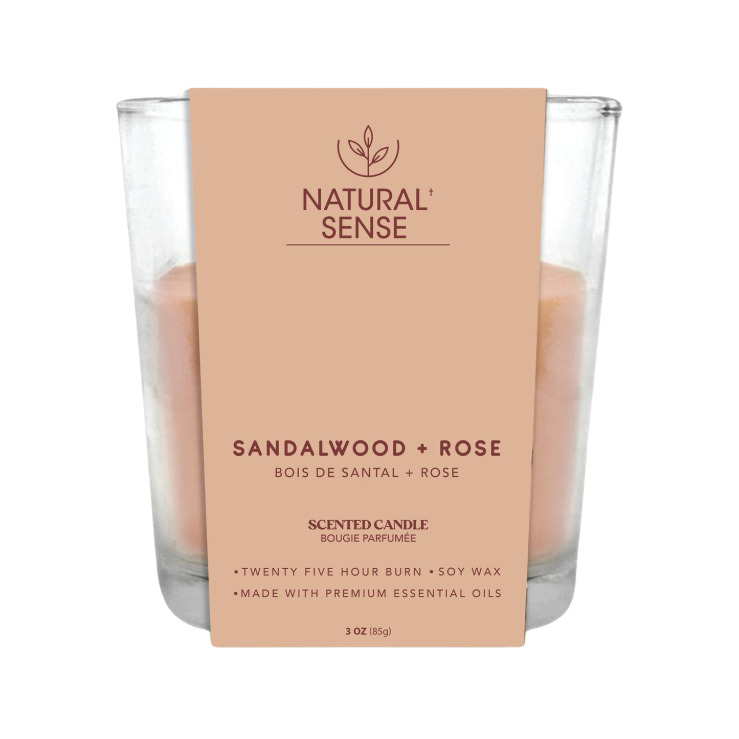 Natural Sense Scented Candles Sandalwood + Rose 3oz