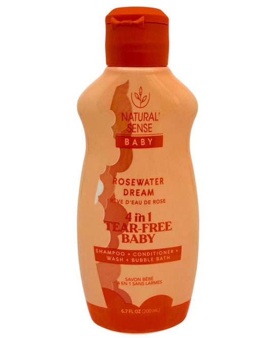 Natural Sense 4-In-1 Tear-Free Baby Soap Rosewater Dreams 6.7oz 12 pk