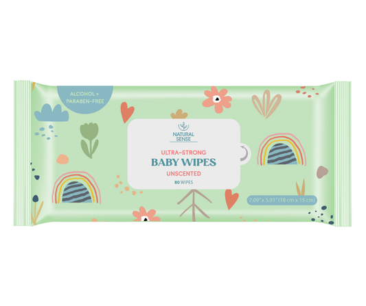 Natural Sense Ultra-Strong Baby Wipes - Unscented 80 Count 12 pk