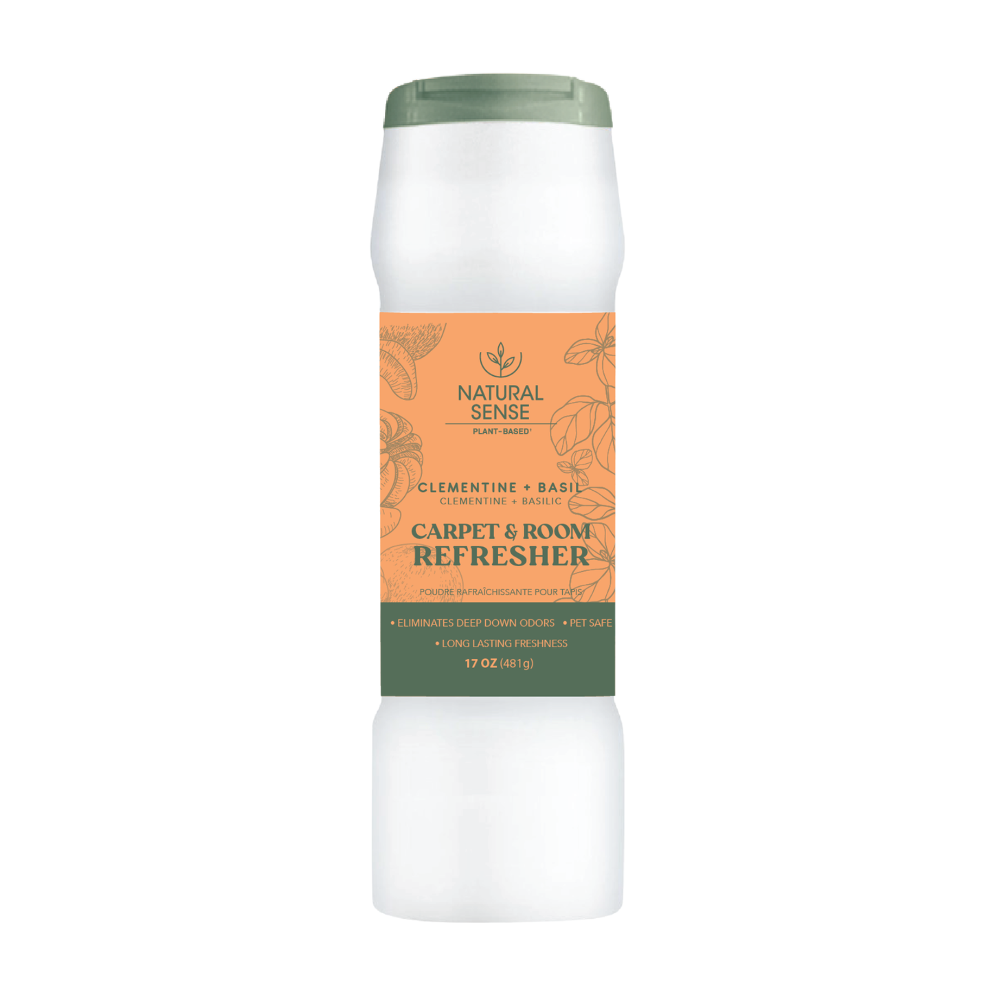 Natural Sense Carpet &amp; Room Refresher Clementine + Basil 17oz 6 pk