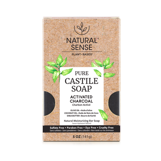 Natural Sense Castile Bar Soap Activated Charcoal 5oz 24 pk