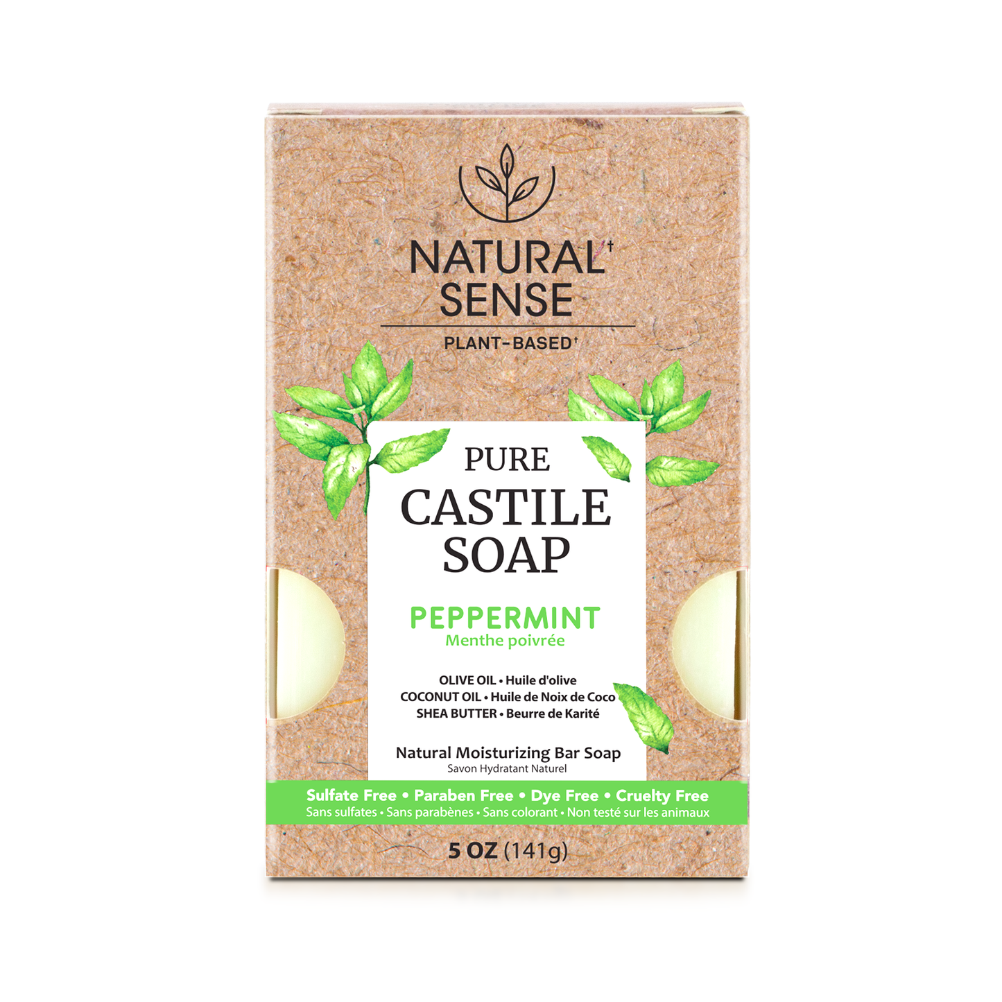 Natural Sense Castile Bar Soap Peppermint 5oz 24 pk