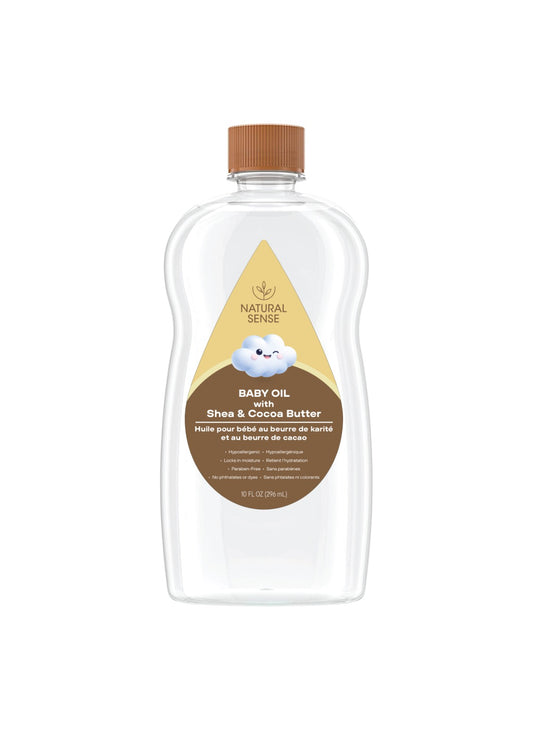 Natural Sense Baby Oil with Shea Butter + Cocoa Butter 10oz 12 pk