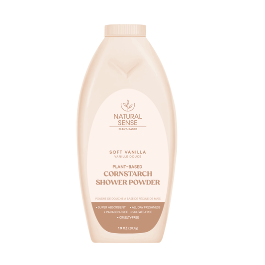 Natural Sense Shower Powder Soft Vanilla 10oz 12 pk
