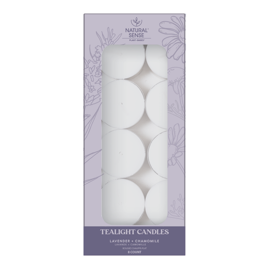 Natural Sense Tea Light Candles Lavender + Chamomile 8ct 12 pk